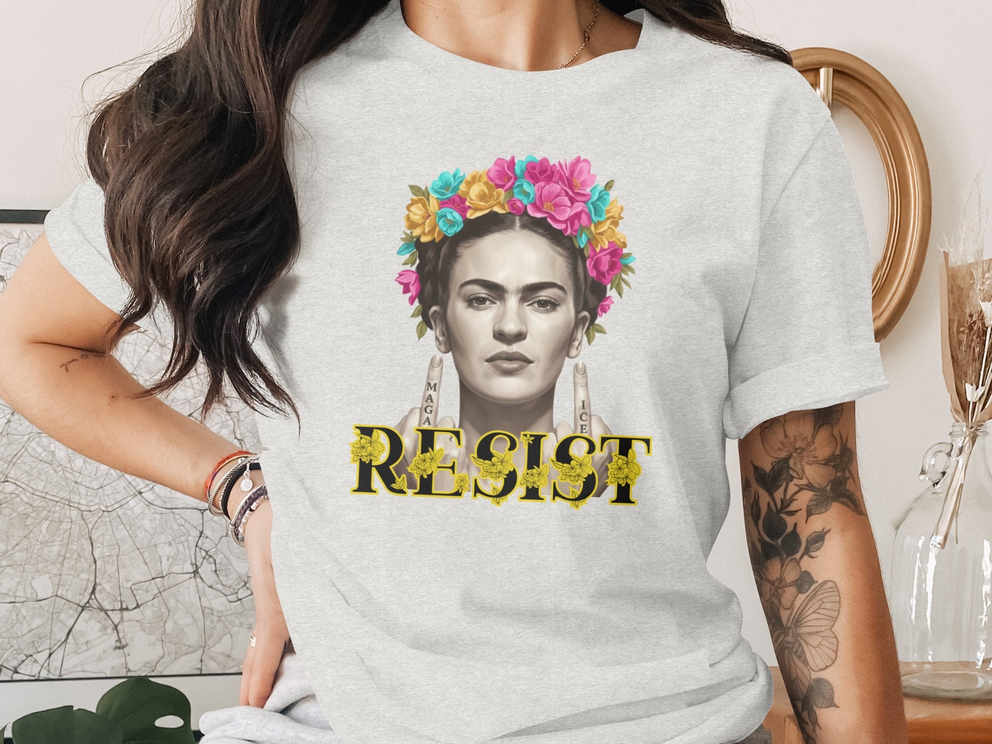 Colorful Floral Resist Graphic T-Shirt Product
