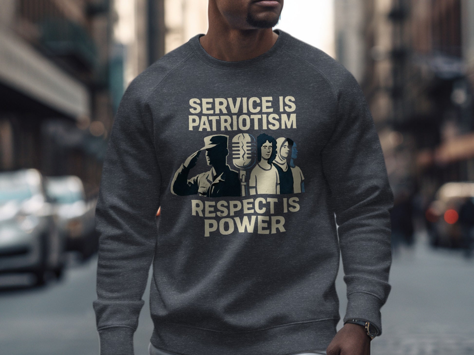 Service Is Patriotism Respect Is Power sweatshirt product