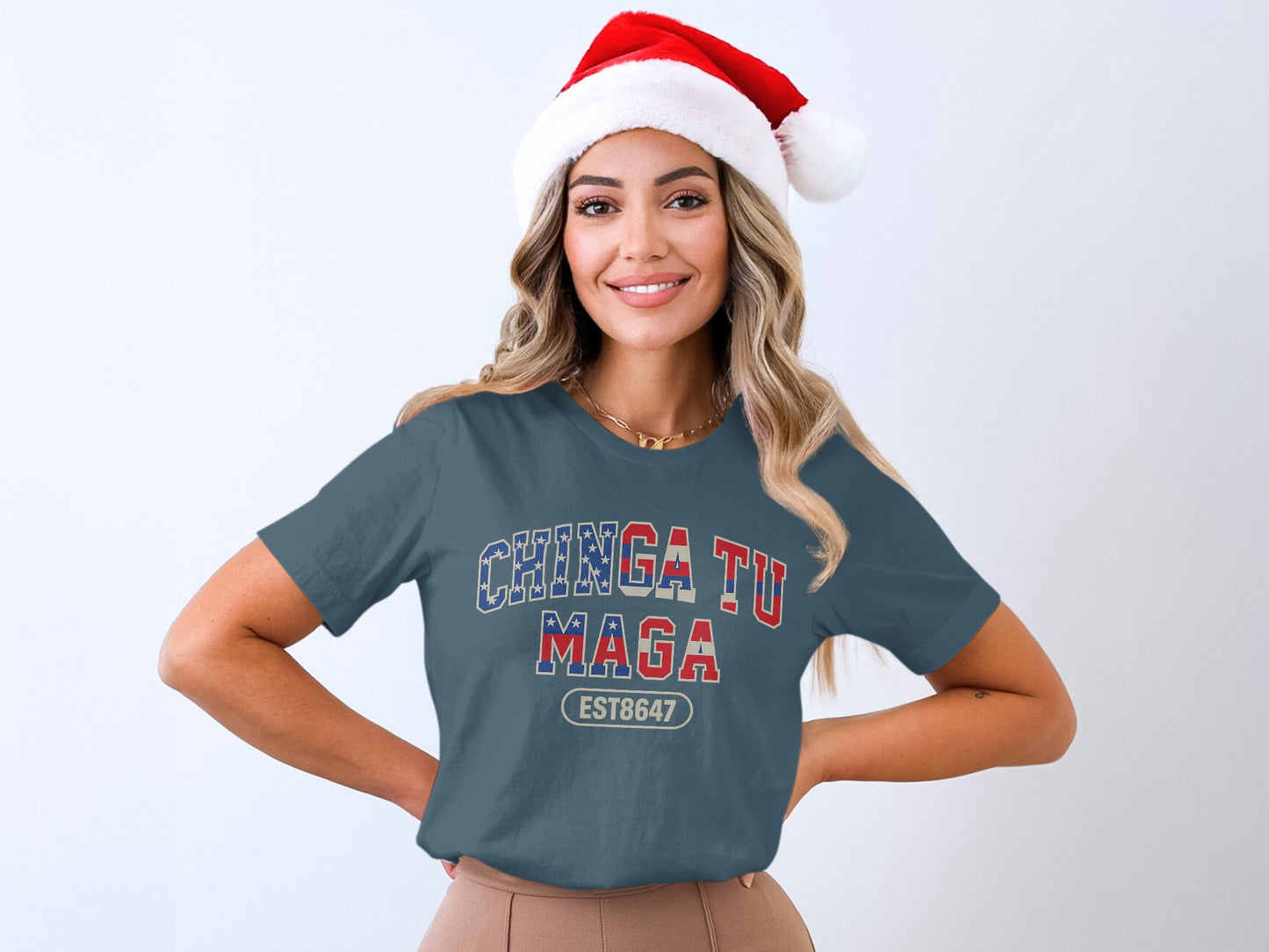 Festive Chinga Tu Maga EST8647 Christmas Tee