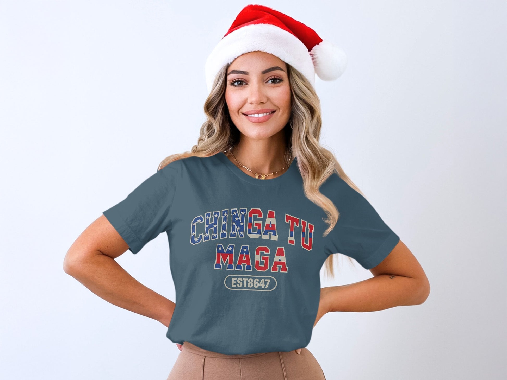 Festive Chinga Tu Maga EST8647 Christmas Tee