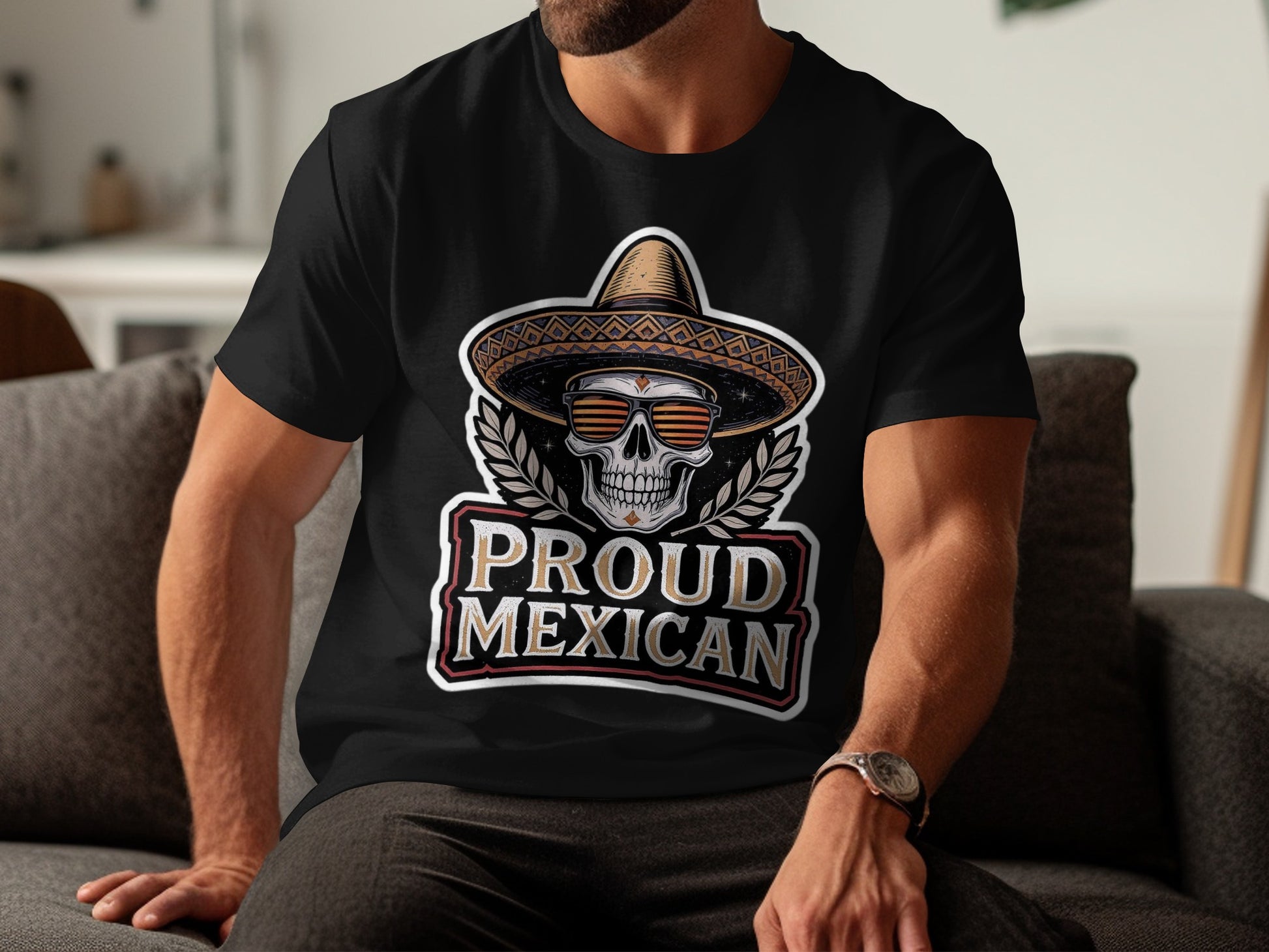 Proud Mexican Skull Wearing Hat Unique Shirt product