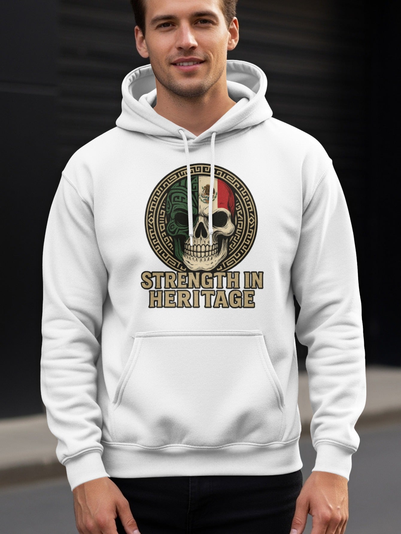 Strength in Heritage Skull Design Hoodie