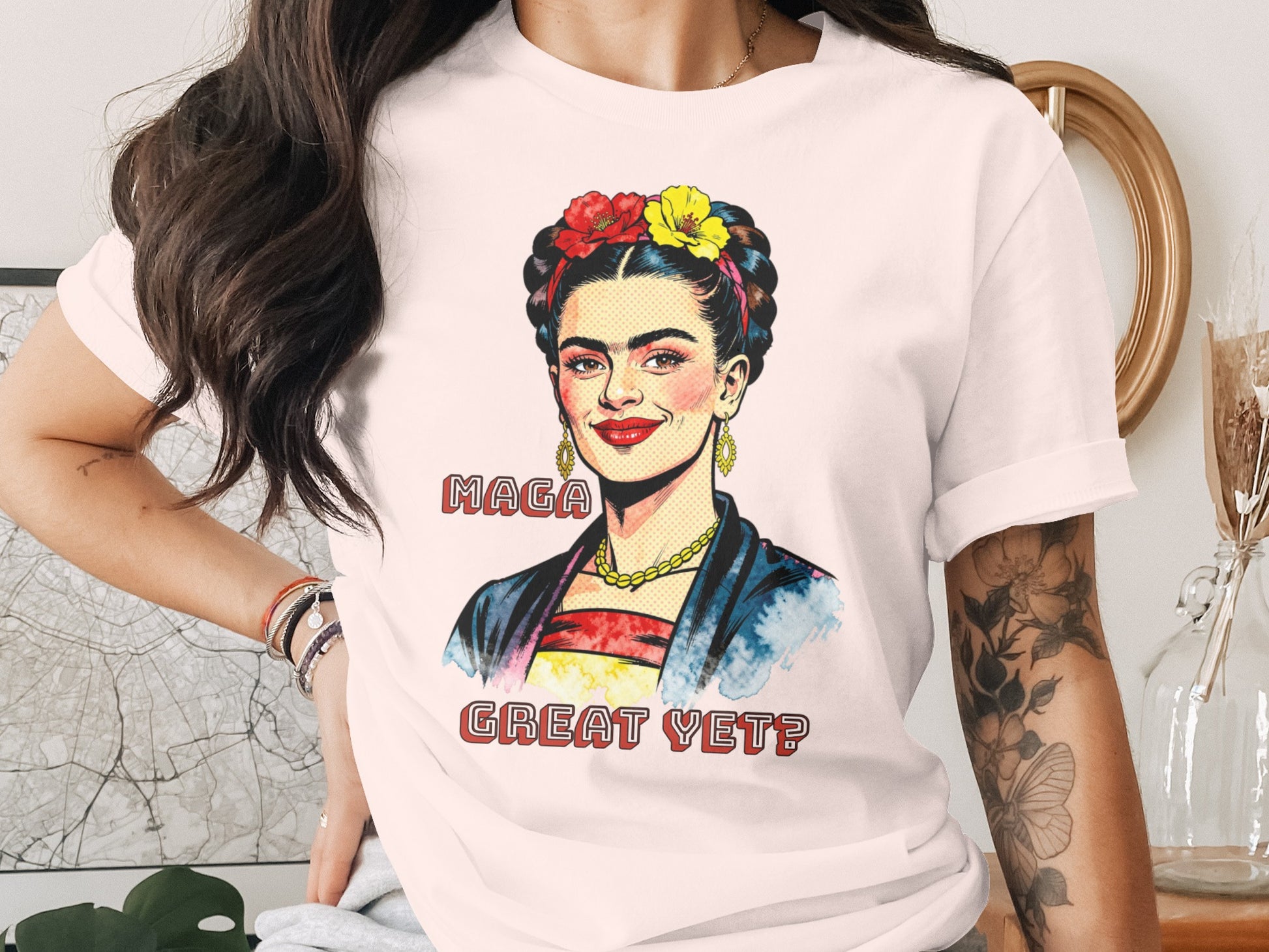 Frida Kahlo Flowers MAGA GREAT YET? design product type