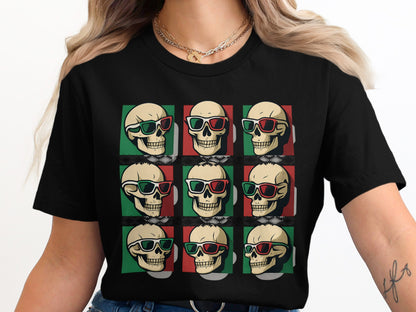 Trendy Multicolor Skull Design Graphic Tee product type
