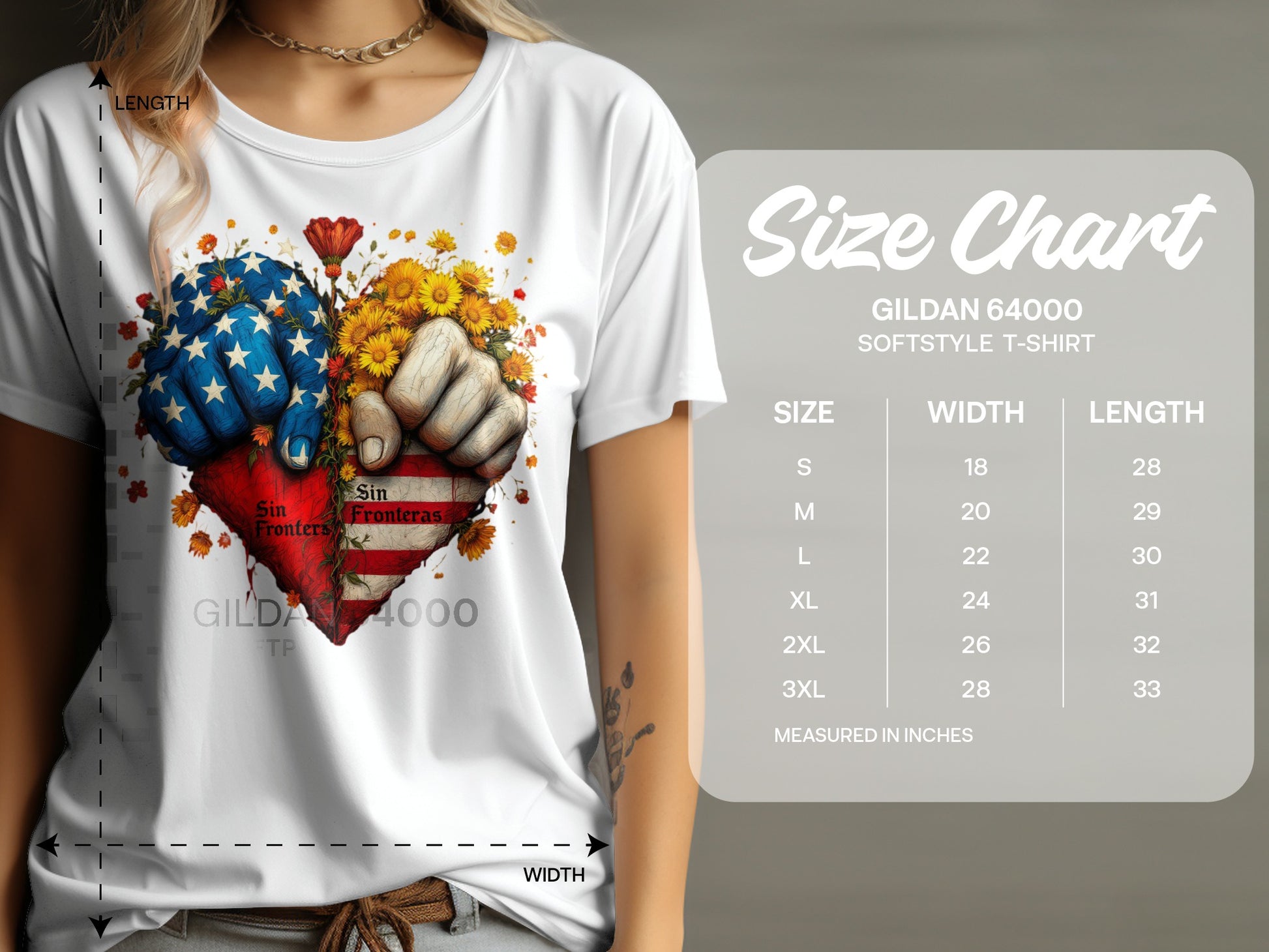 USA and Mexico Unity Floral Heart T-shirt product
