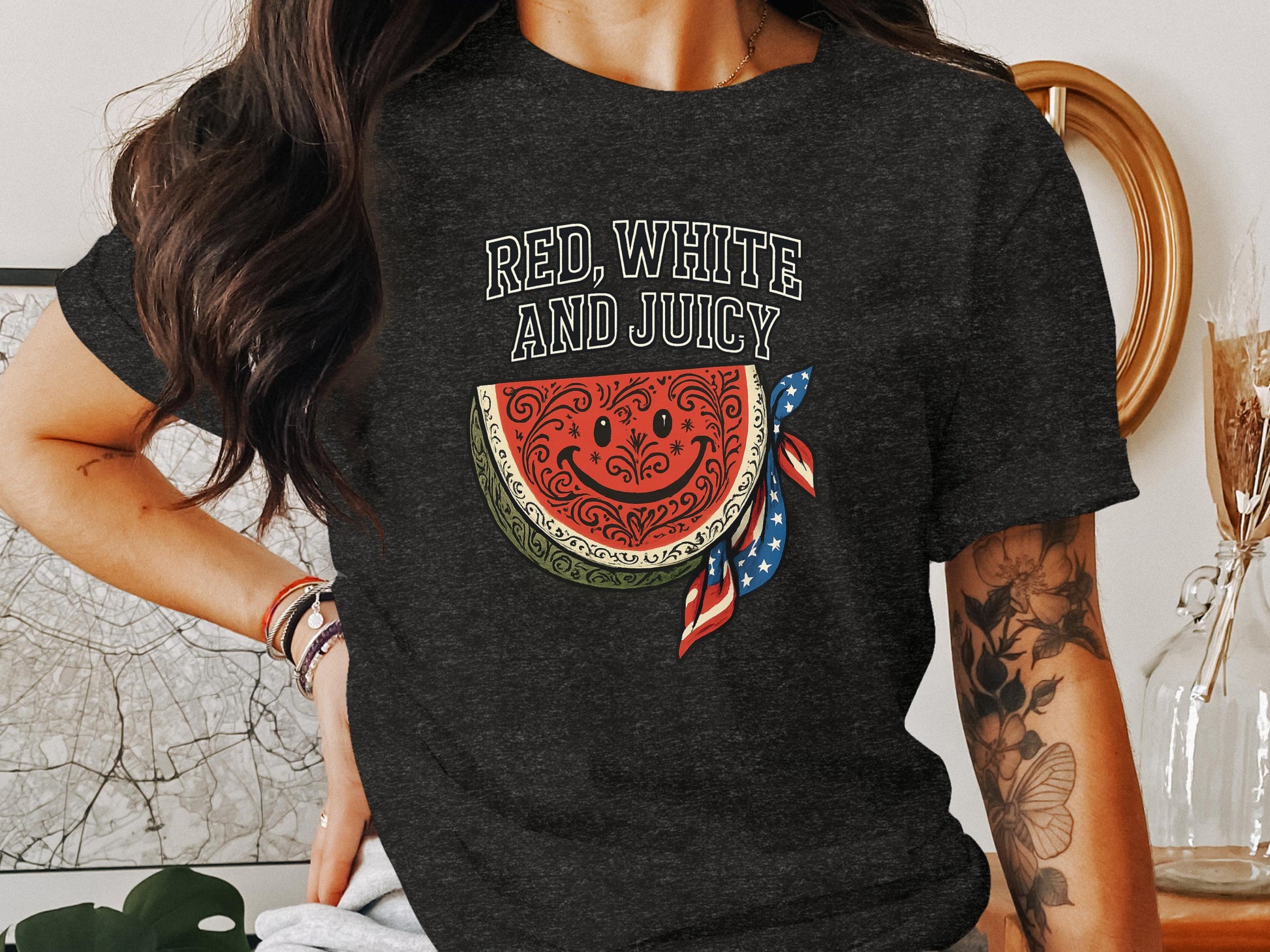Red White and Juicy Watermelon Graphic Tee product