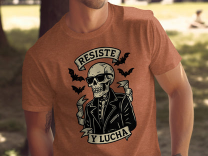 Resiste y Lucha Skeleton Graphic T-Shirt product