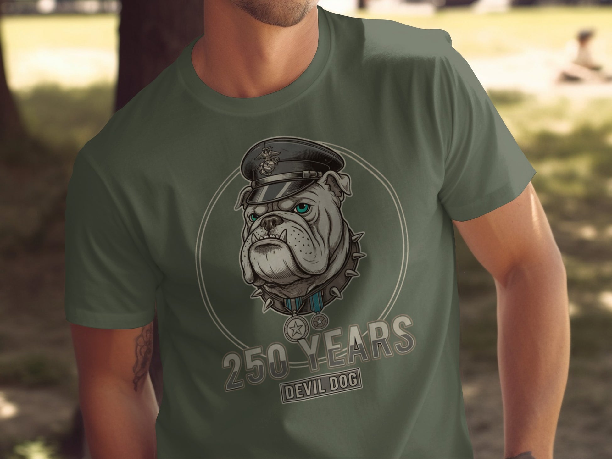 250 Years Devil Dog Graphic Tee Shirt for Fans