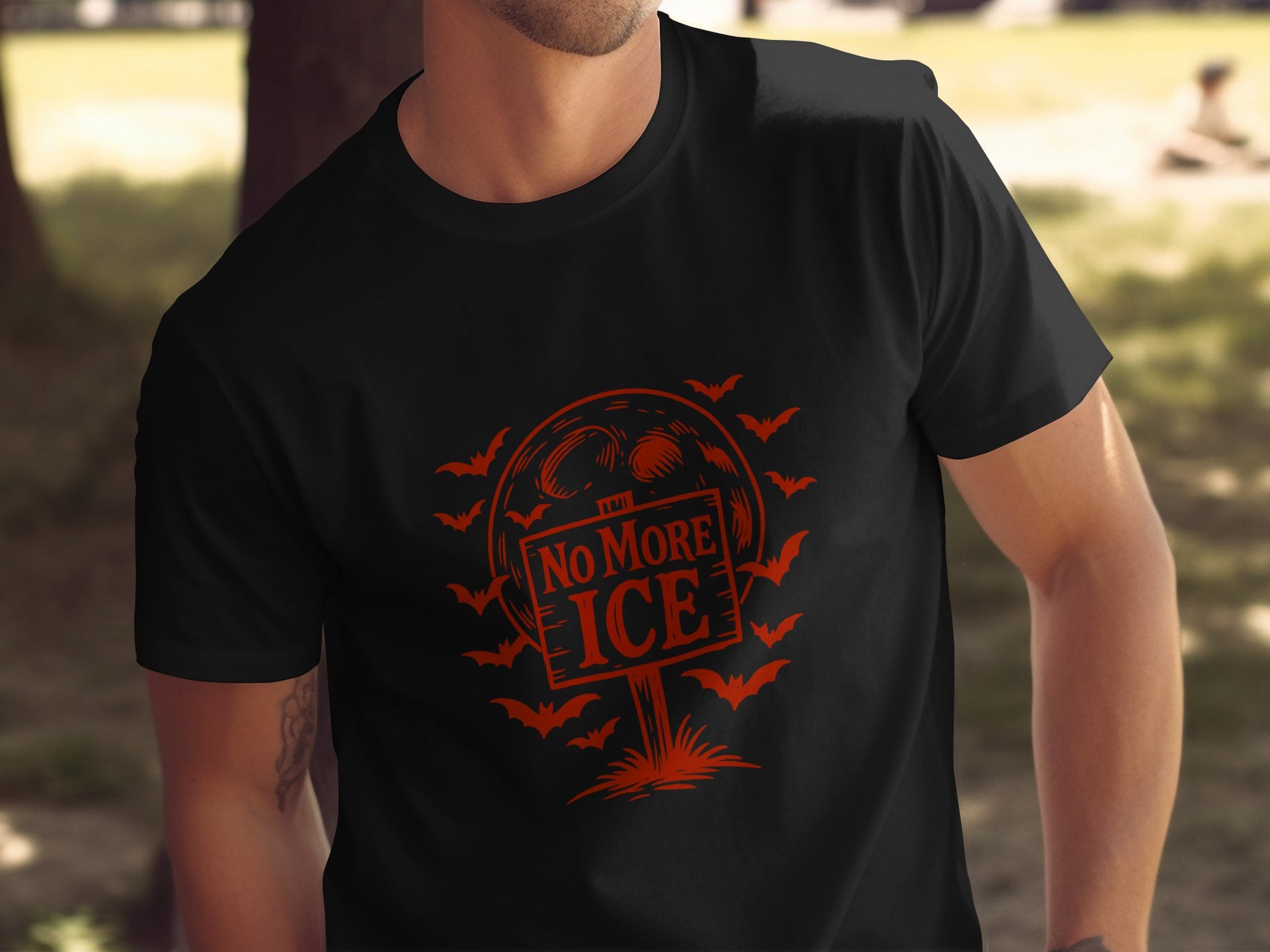 No More Ice Halloween Bats Themed Graphic T-Shirt