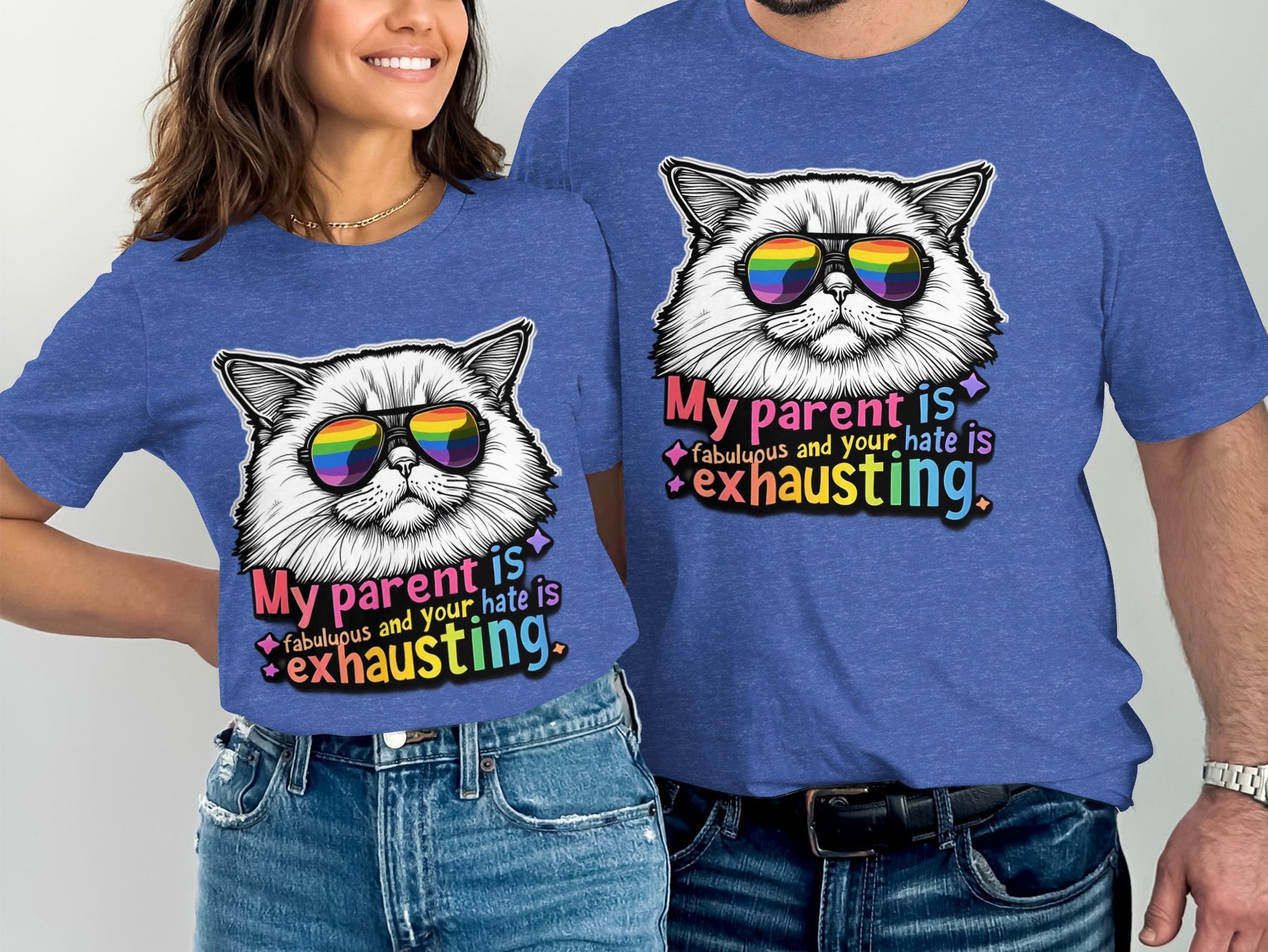 Fabulous Exhausting Cat Printed T-Shirt product