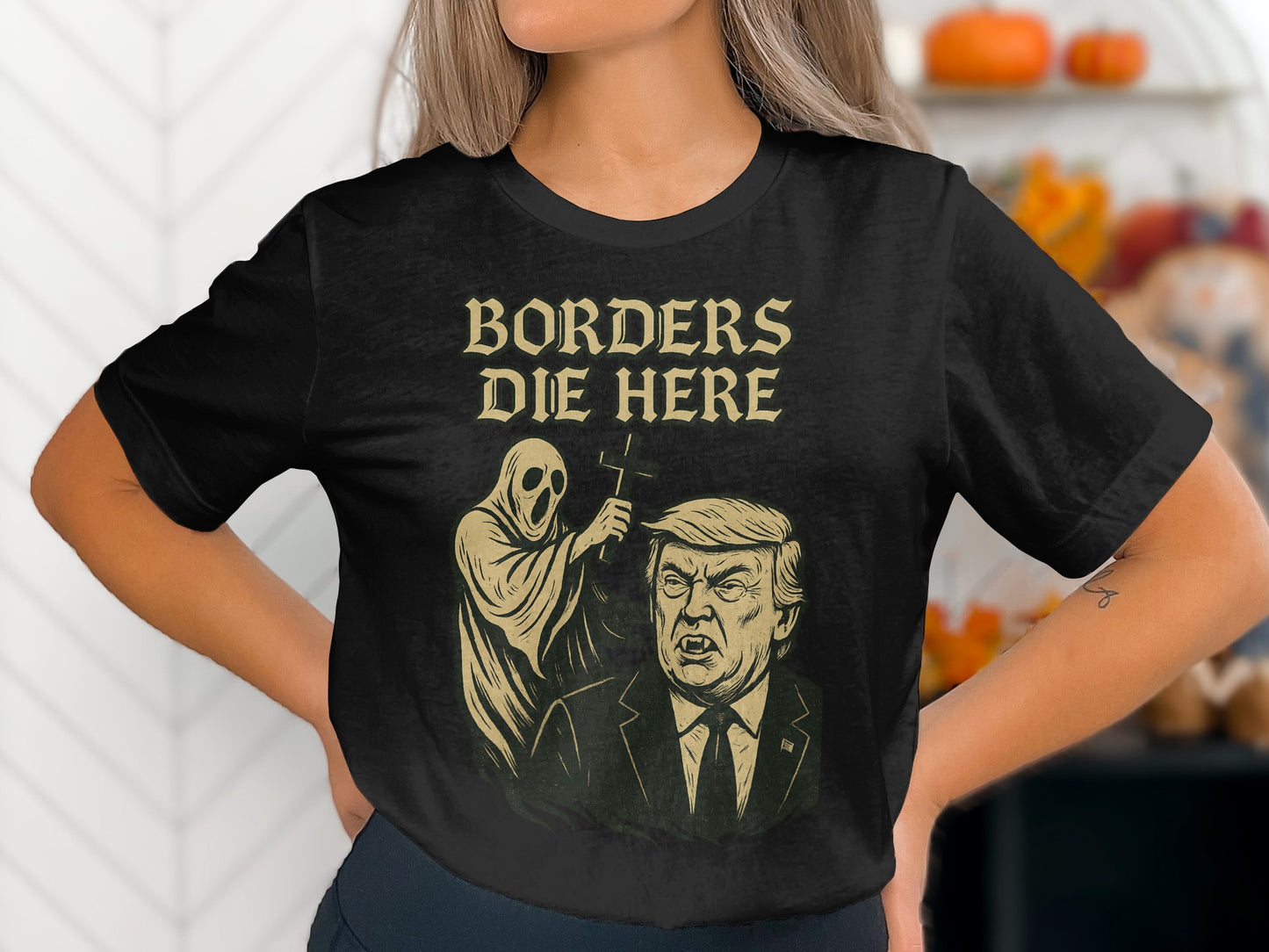 Borders Die Here Graphic Black T-Shirt product type