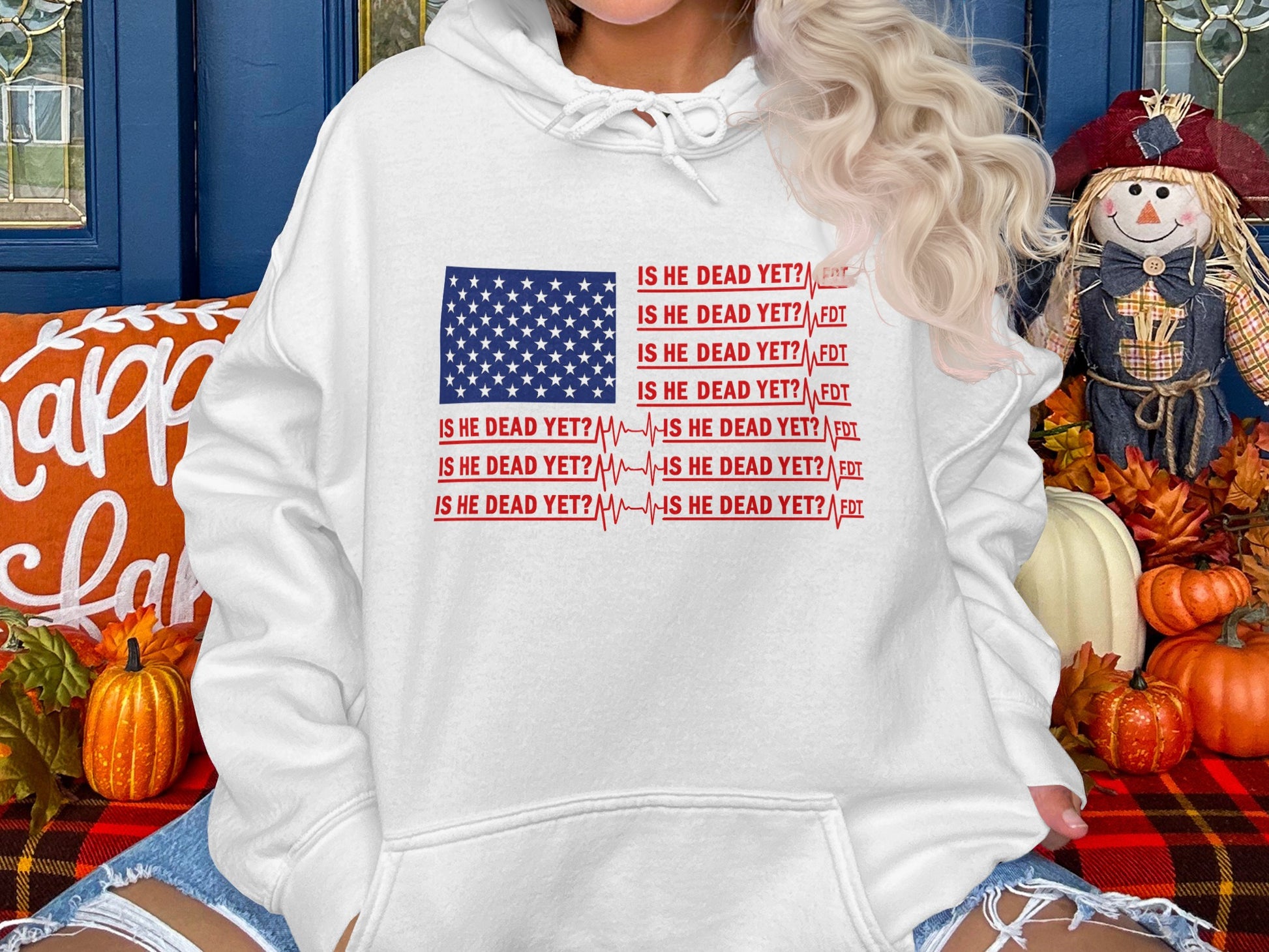 Is He Dead Yet Funny Novelty Hoodie product type