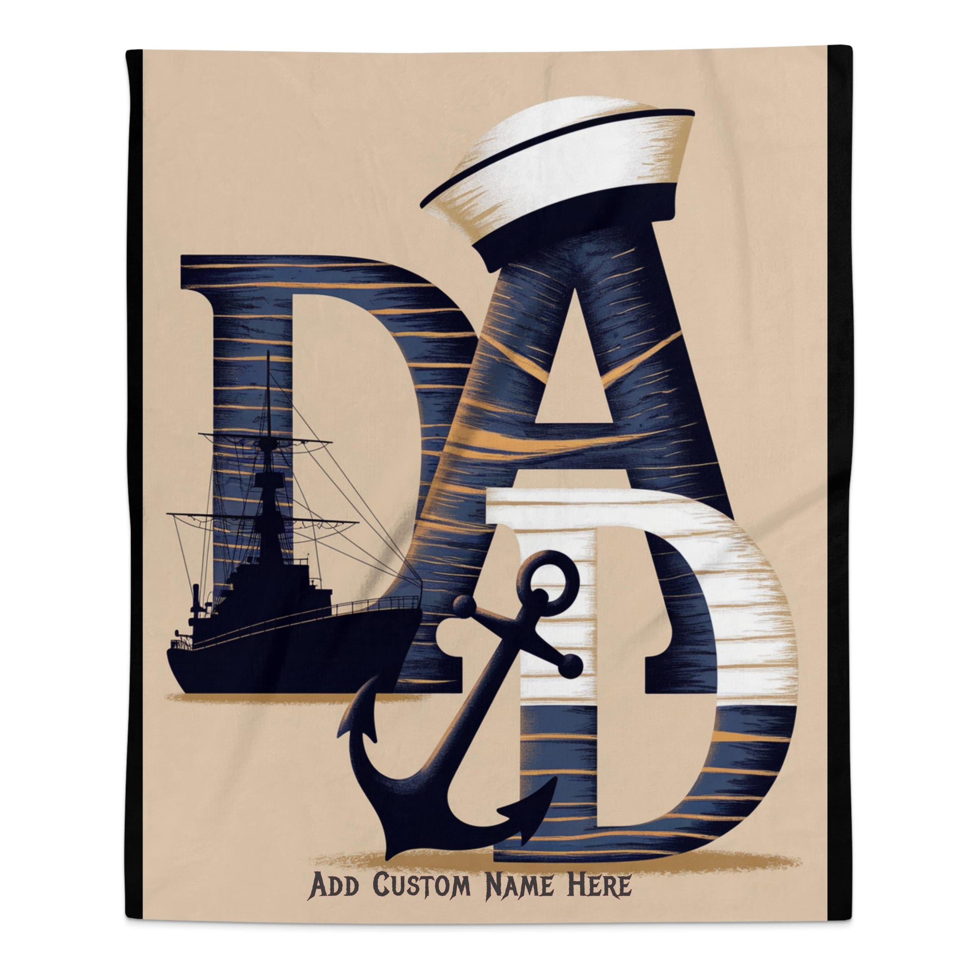 Nautical Themed Dad Blanket Custom Name Blanket Product