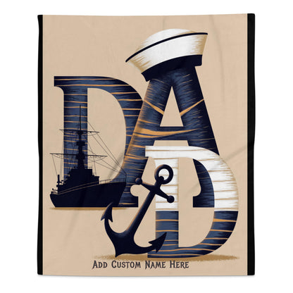 Nautical Themed Dad Blanket Custom Name Blanket Product