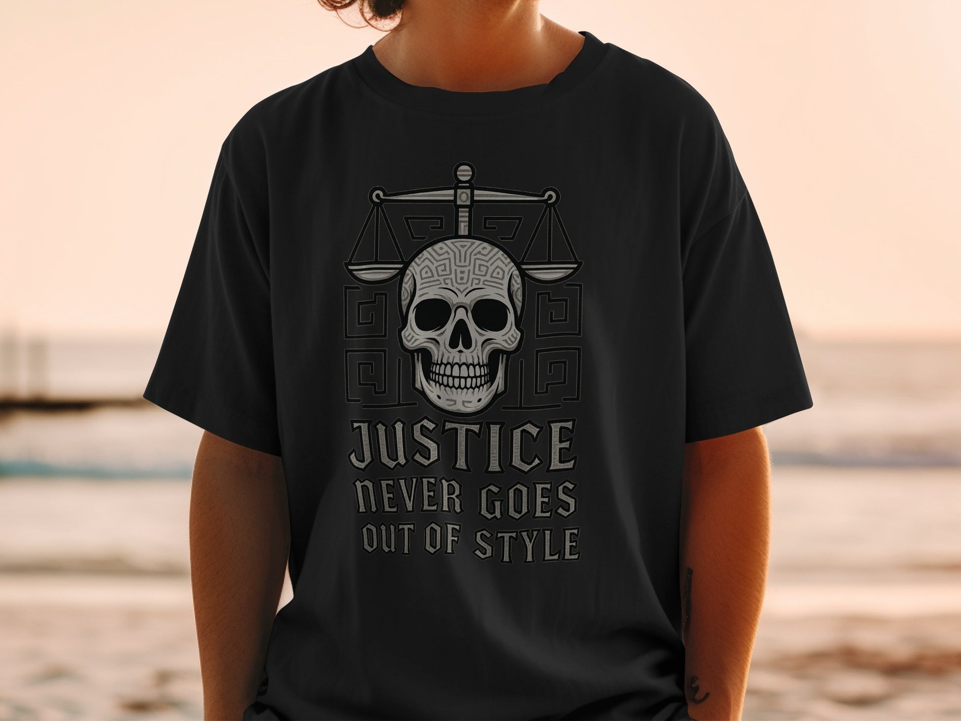 Justice Never Goes Out of Style Skull T-shirt