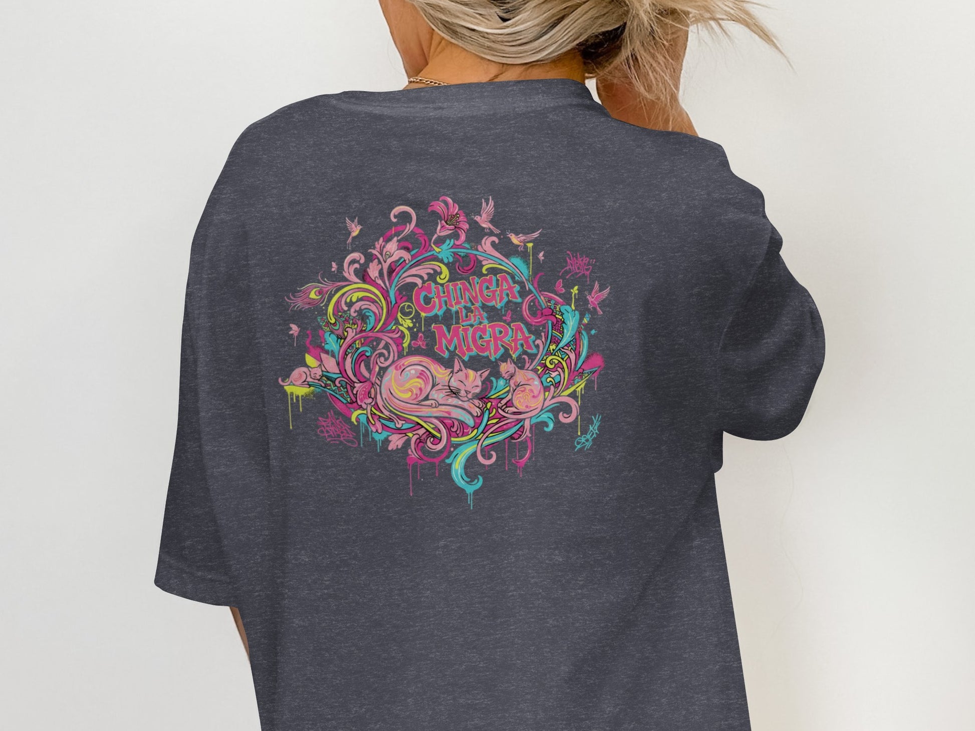 Colorful Chinga La Migra Art Design t-shirt