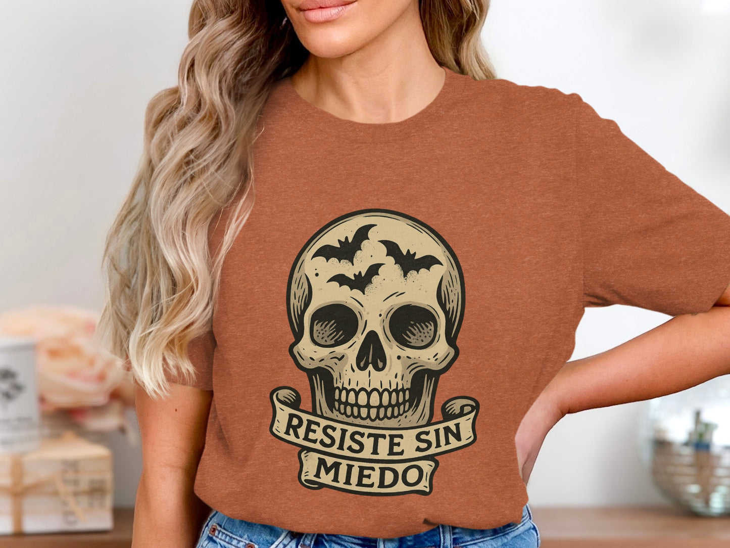 Resiste Sin Miedo Skull Graphic Tee product type