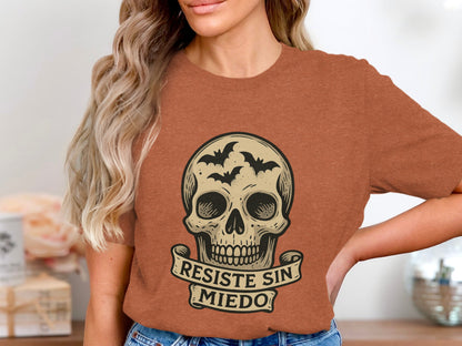 Resiste Sin Miedo Skull Graphic Tee product type