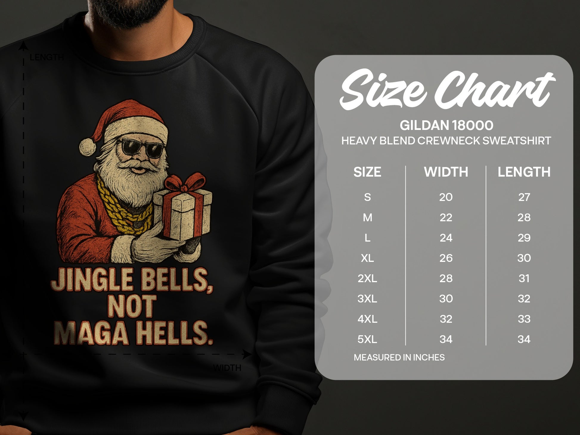 Jingle Bells Not Maga Hells Crewneck Sweatshirt