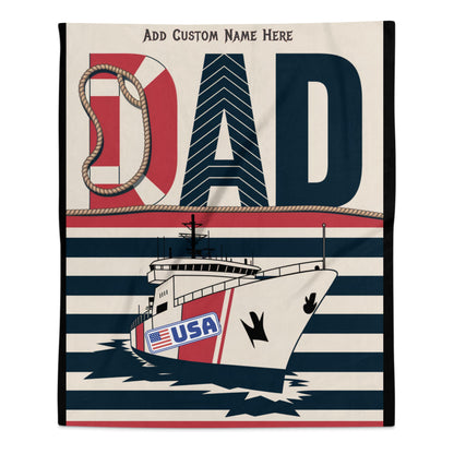 Customizable Dad USA Boat Print Blanket product