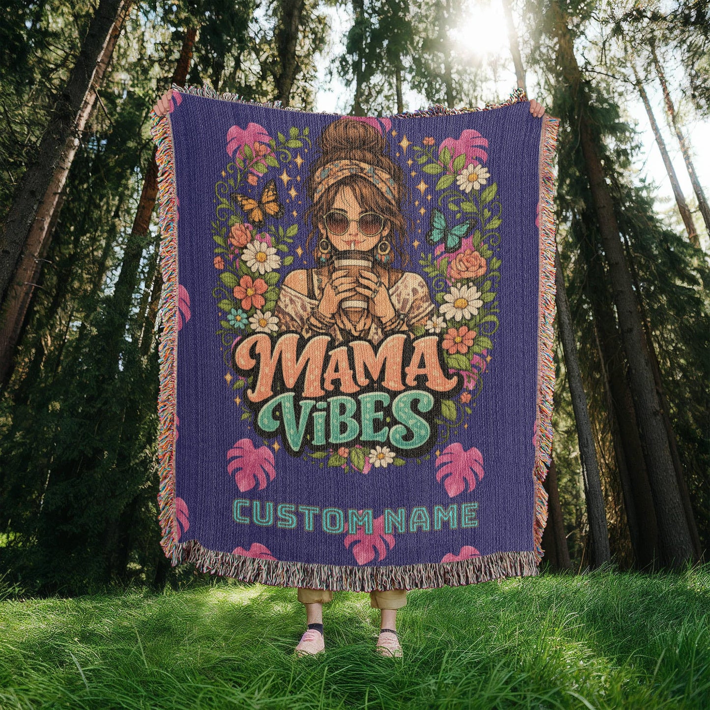 Custom Mother's blanket, add your personalization to Woven Blanket, amazing quality