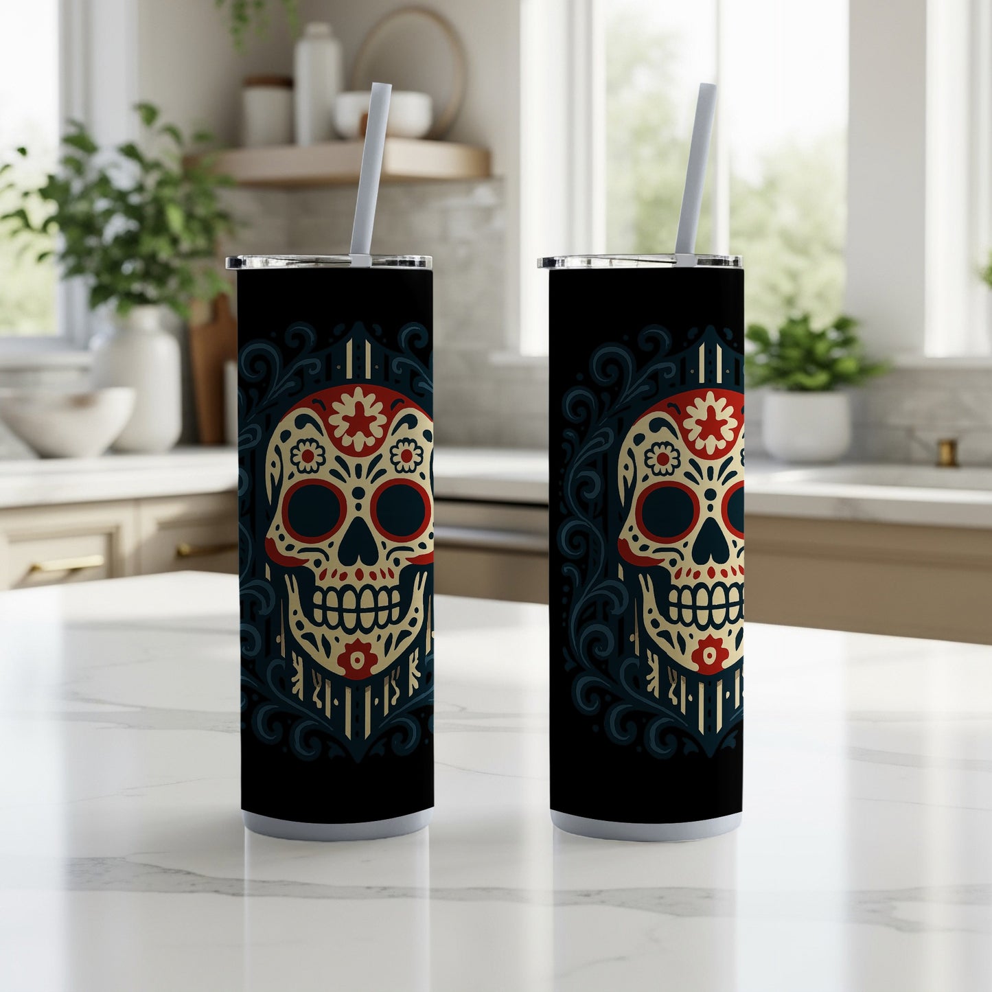 Colorful Skull Design Insulated Tumbler product