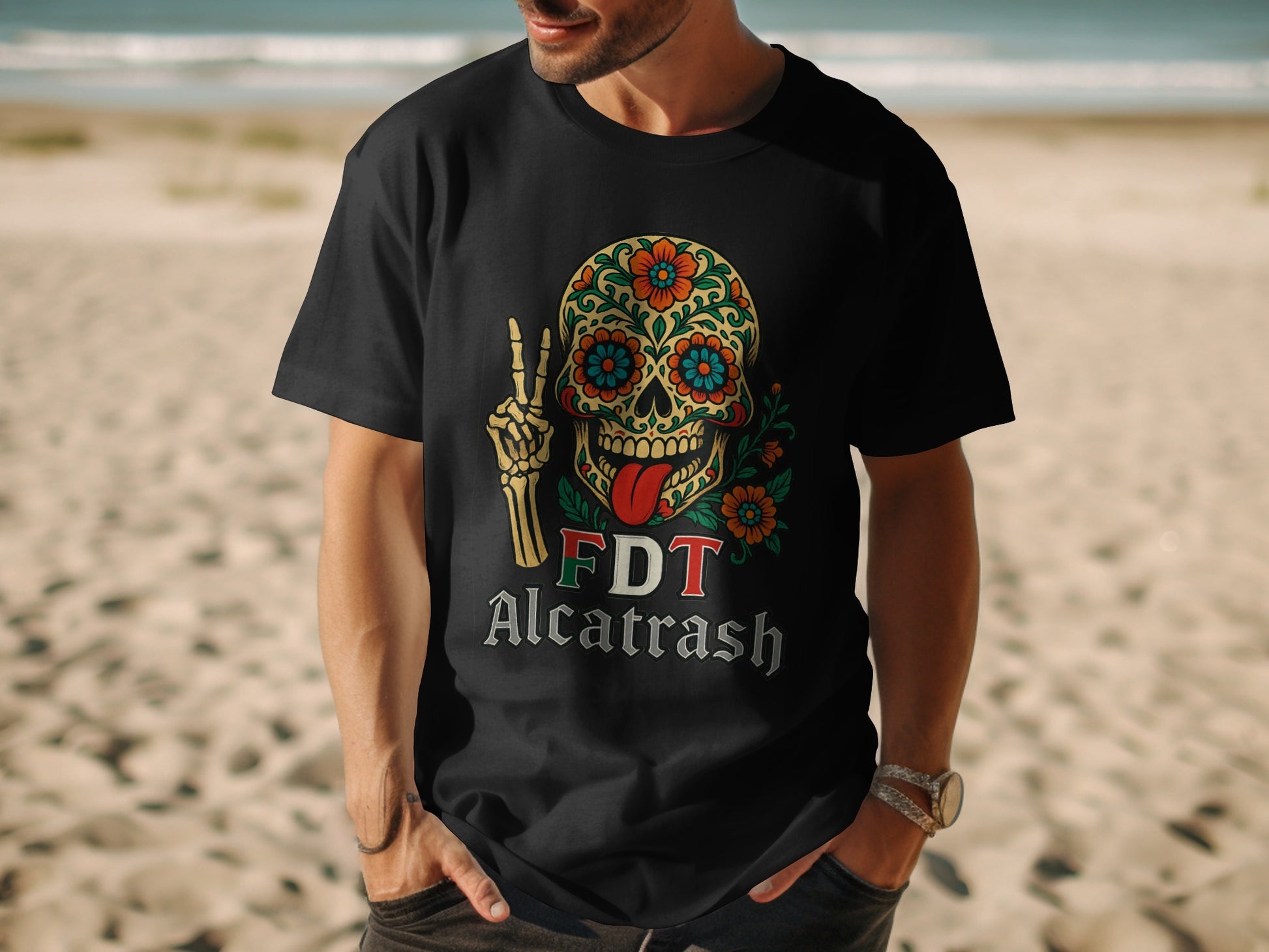 FDT Alcatrash Skull Graphic Tees Casual Wear product type