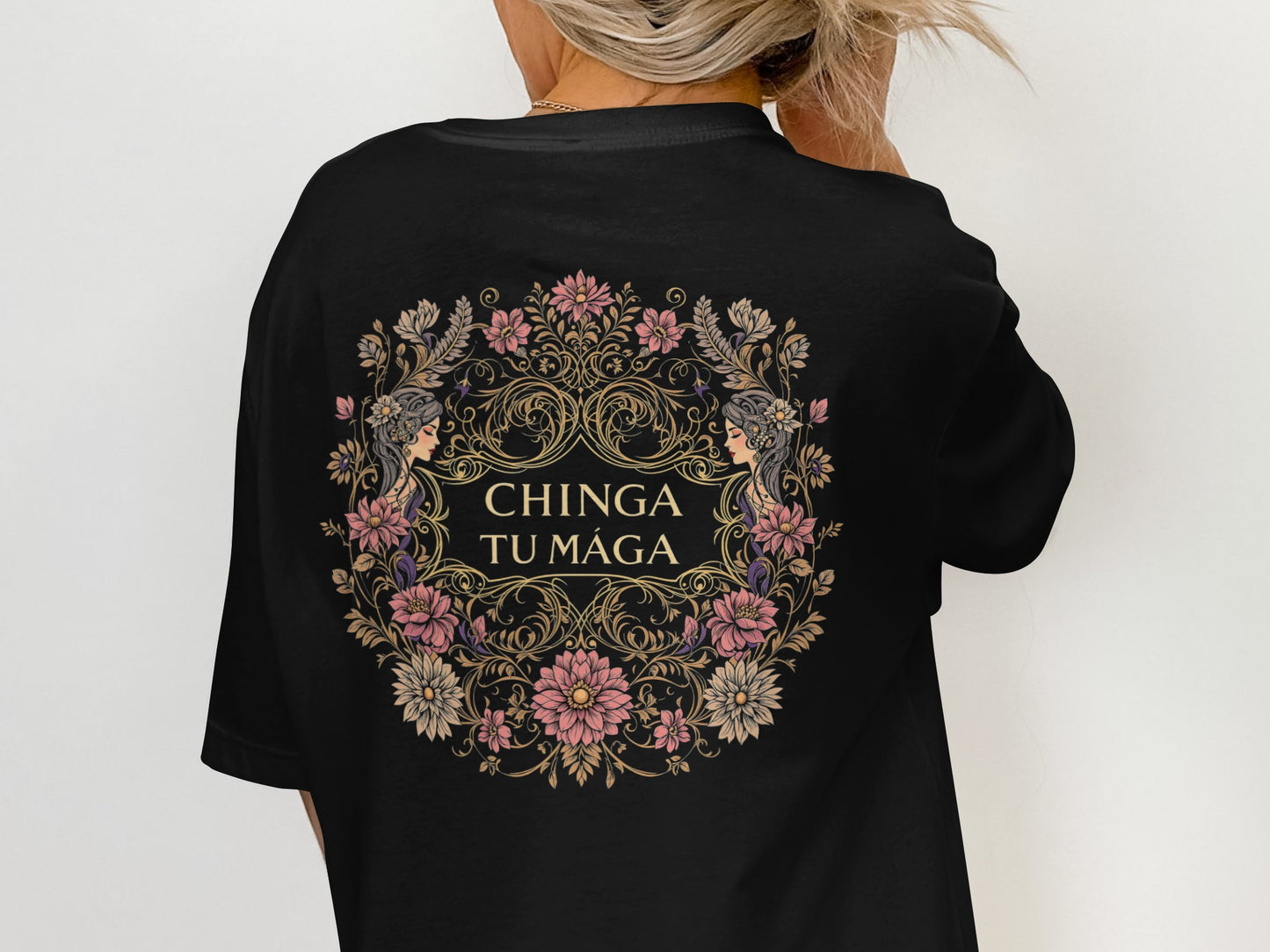 Floral Design Statement T-shirt with Elegant Print