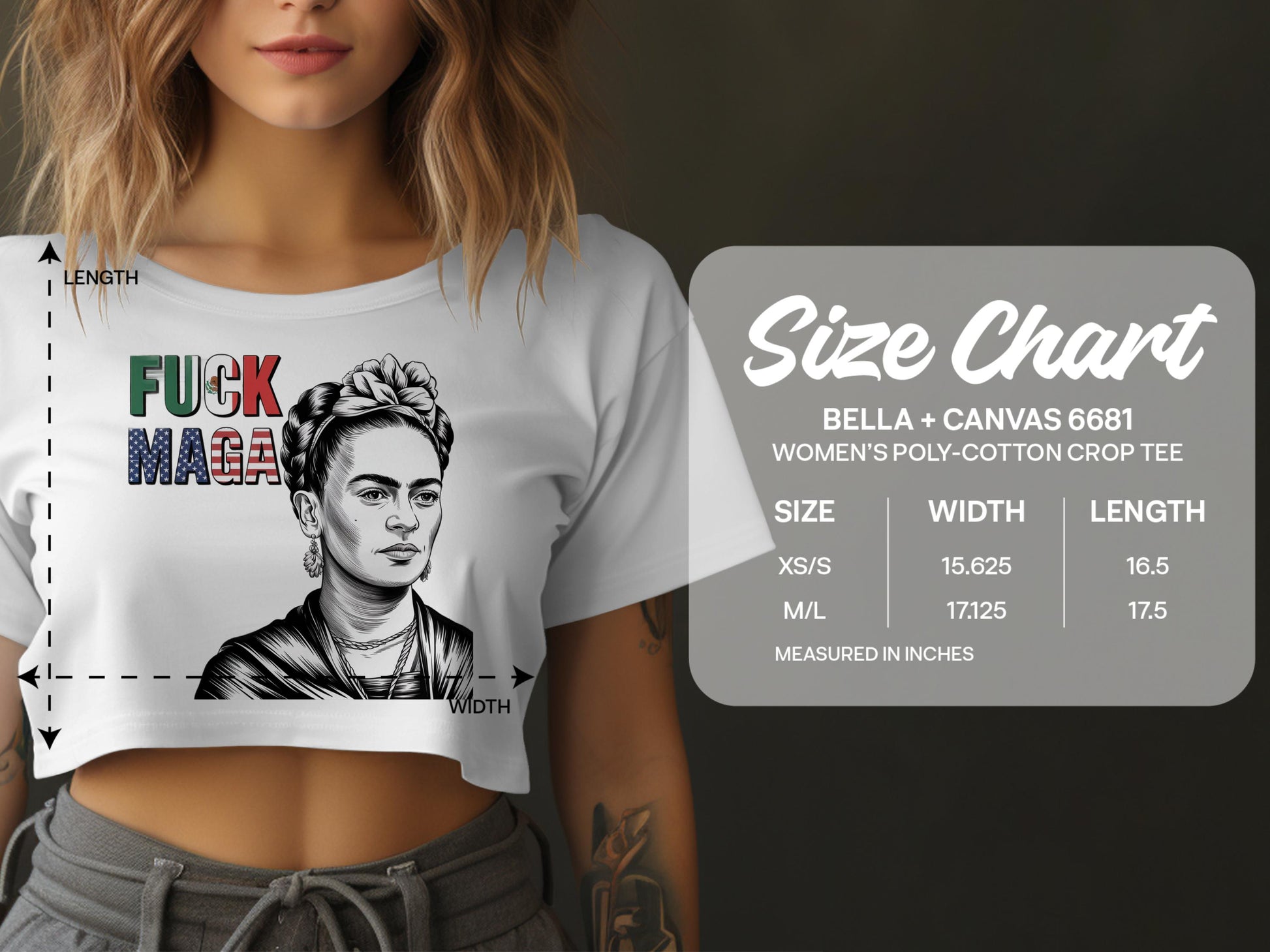 Frida Graphic Art Women's Crop Tee product