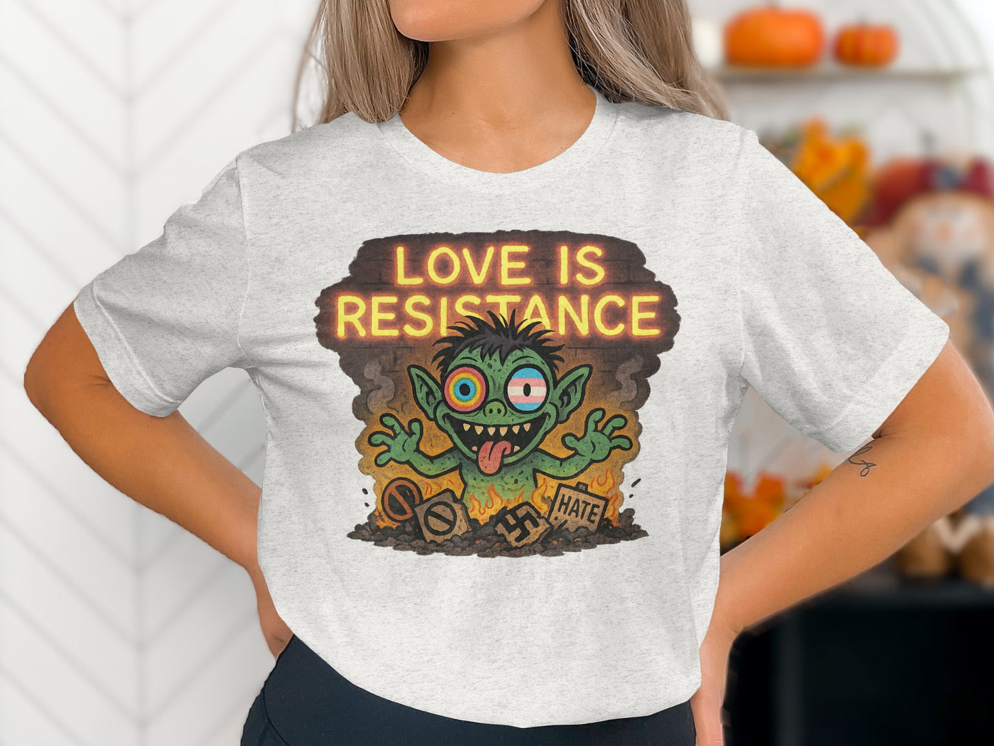 Love Is Resistance Funny Zombie Graphic T-Shirt product type
