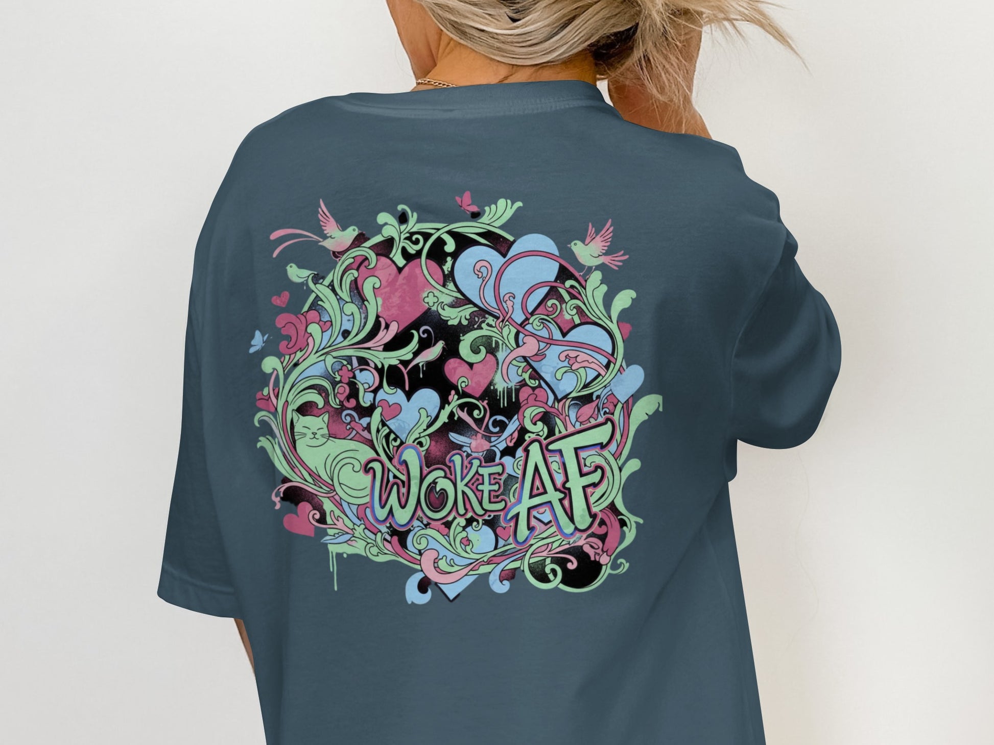 Woke AF Colorful Artistic Design Statement Shirt