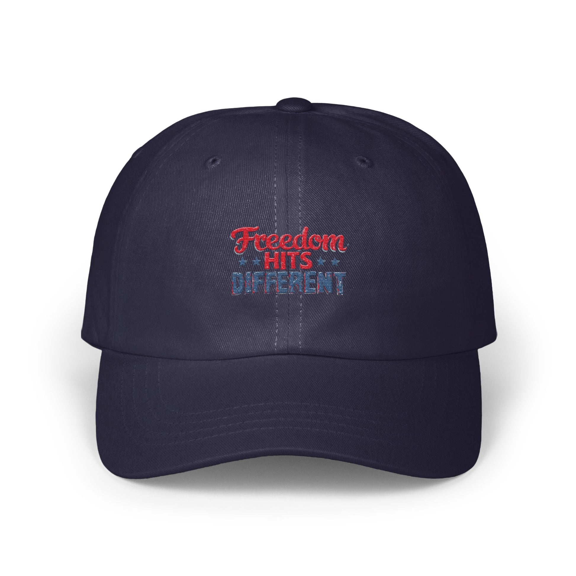 Freedom Hits Different Embroidered Baseball Cap product