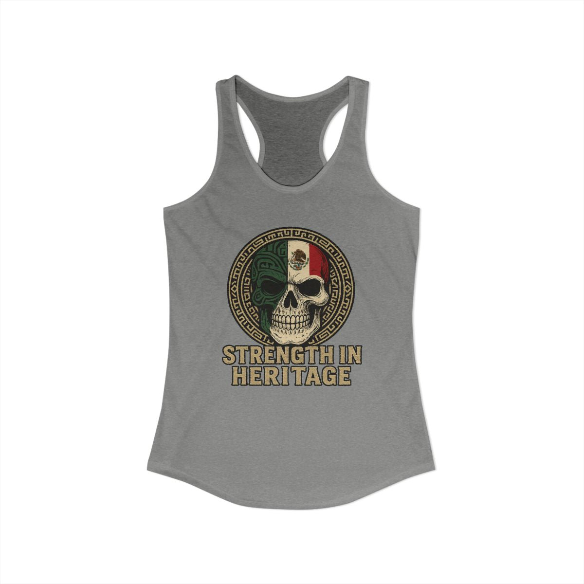 Strength In Heritage Skull Design Tank Top