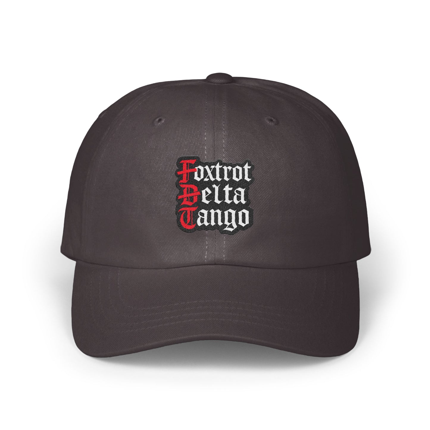 Foxtrot Delta Tango Text Design Embroidered Hat product type
