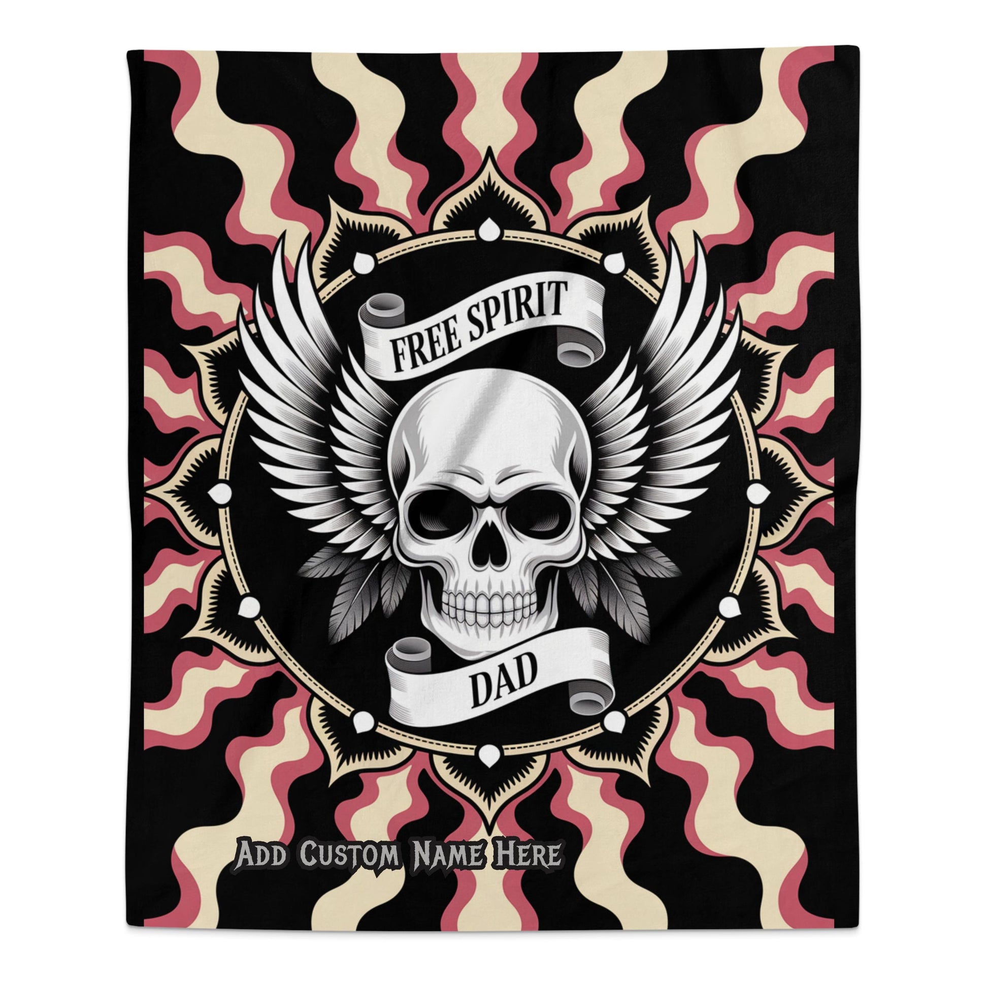 Free Spirit Dad Skull Wings Customizable Blanket product