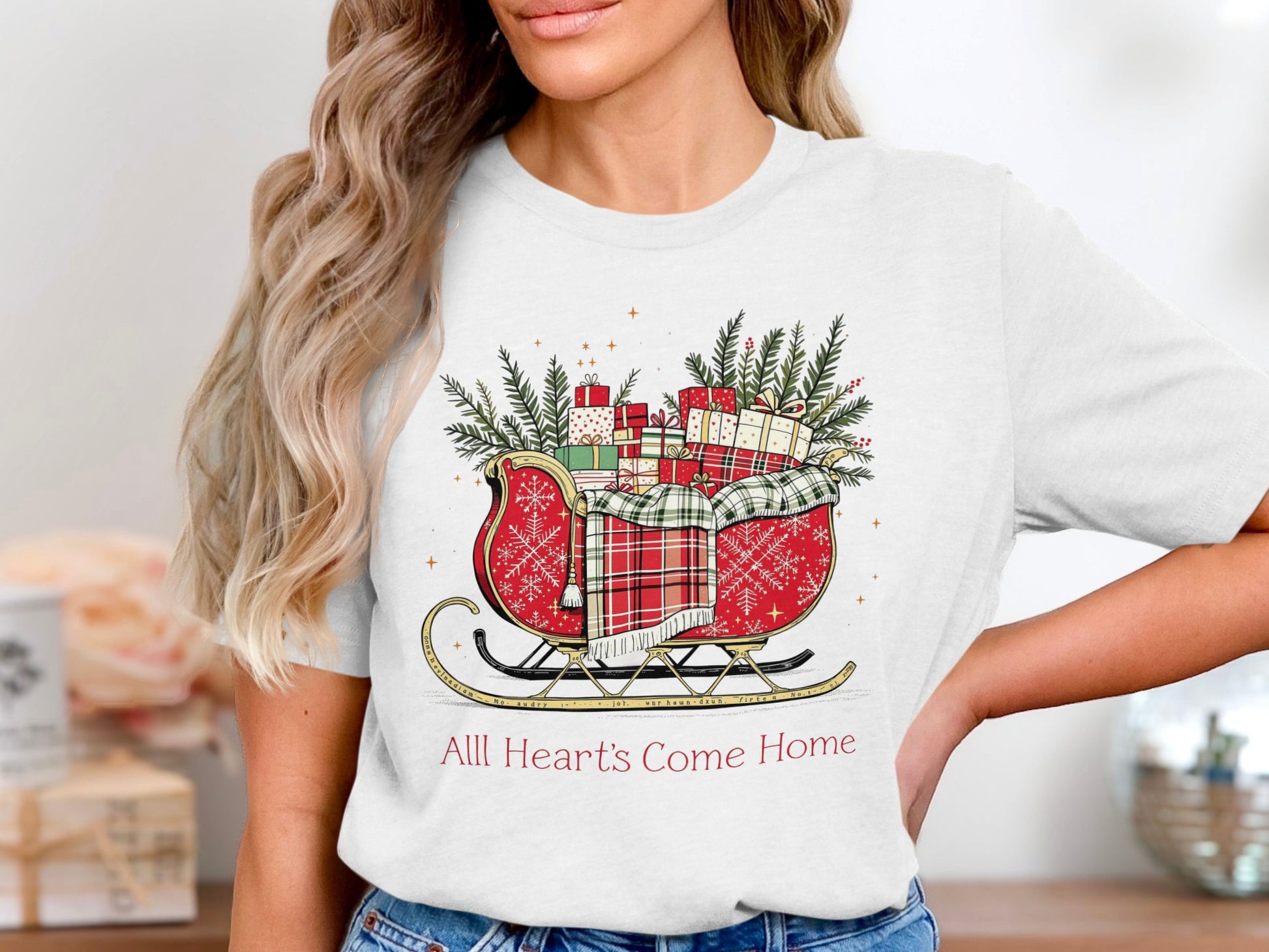 All Hearts Come Home Sleigh Gifts Graphic Tee