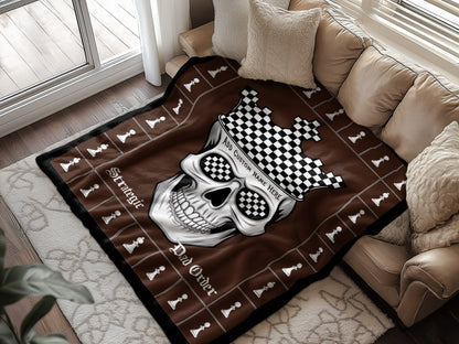 Chess Skull Design Blanket Decorative Product