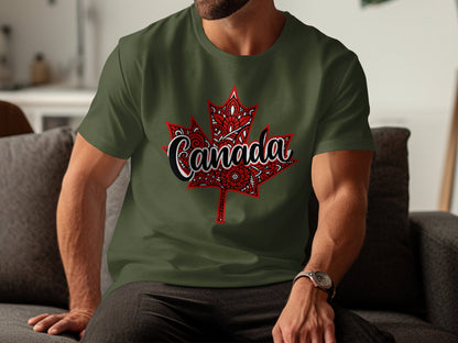 Canada Map Leaf Design Graphic T-shirt product