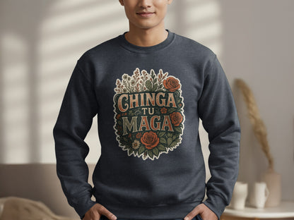 Chinga Tu Maga Graphic Floral Unisex Sweatshirt product type