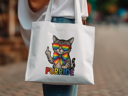 Cute Cat with Sunglasses and Bow Tote Bag product type