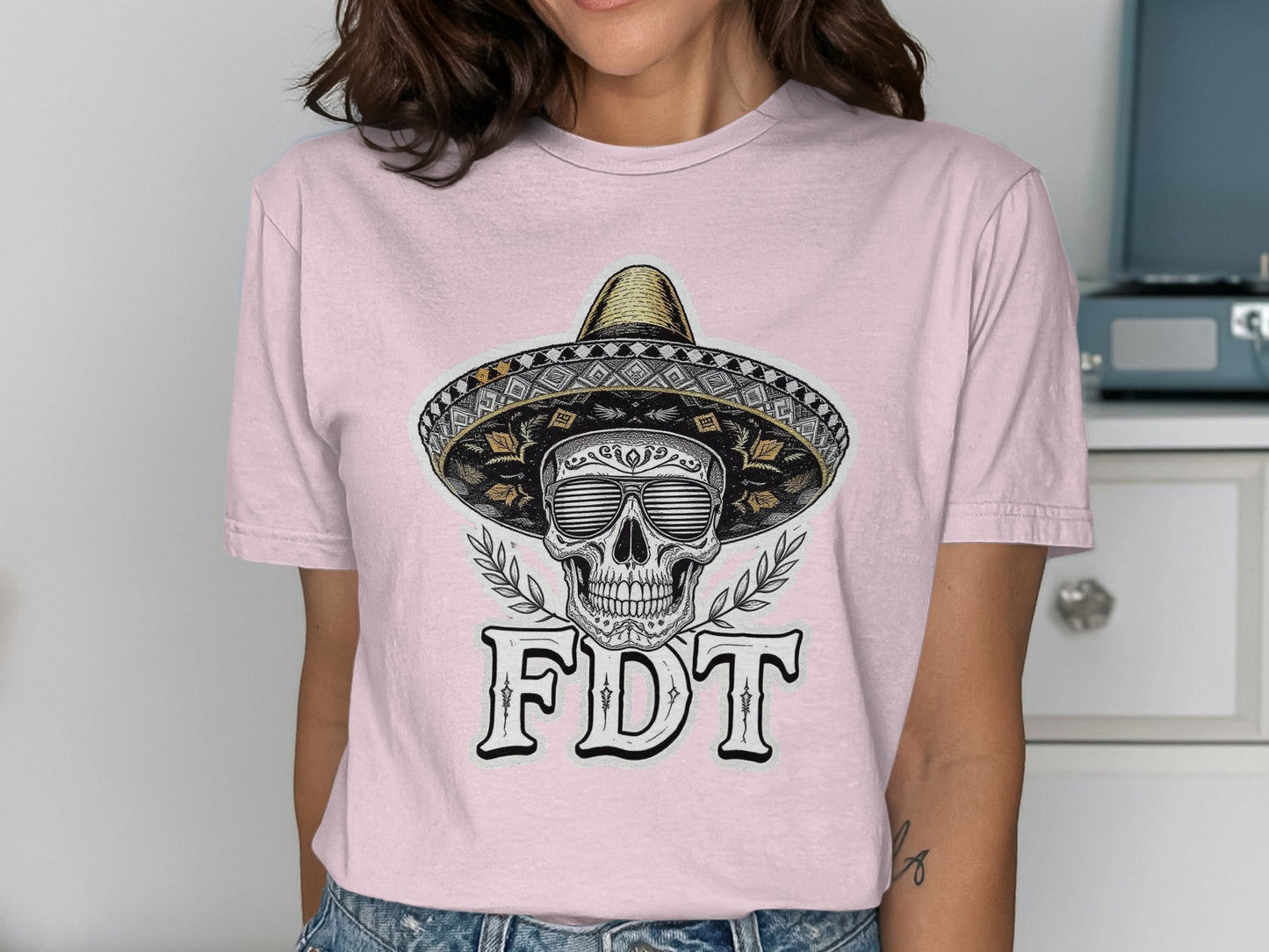 Stylish FDT Skull Print T-shirt Unique Graphic Product Type