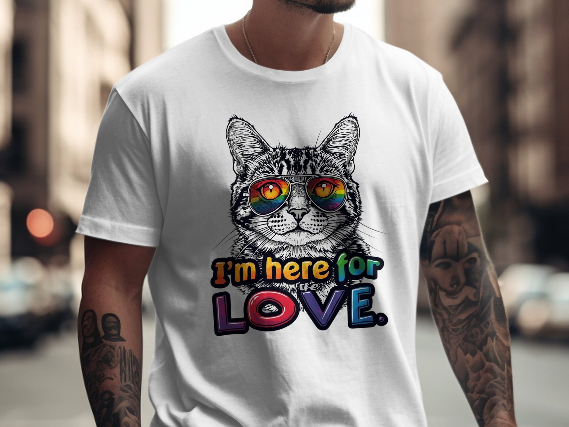 I'm Here For Love Cat Graphic T-Shirt product