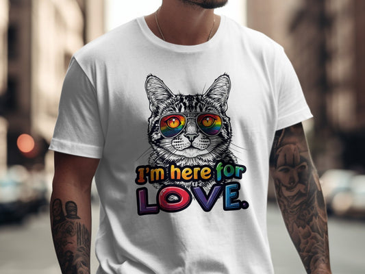 I'm Here For Love Cat Graphic T-Shirt product