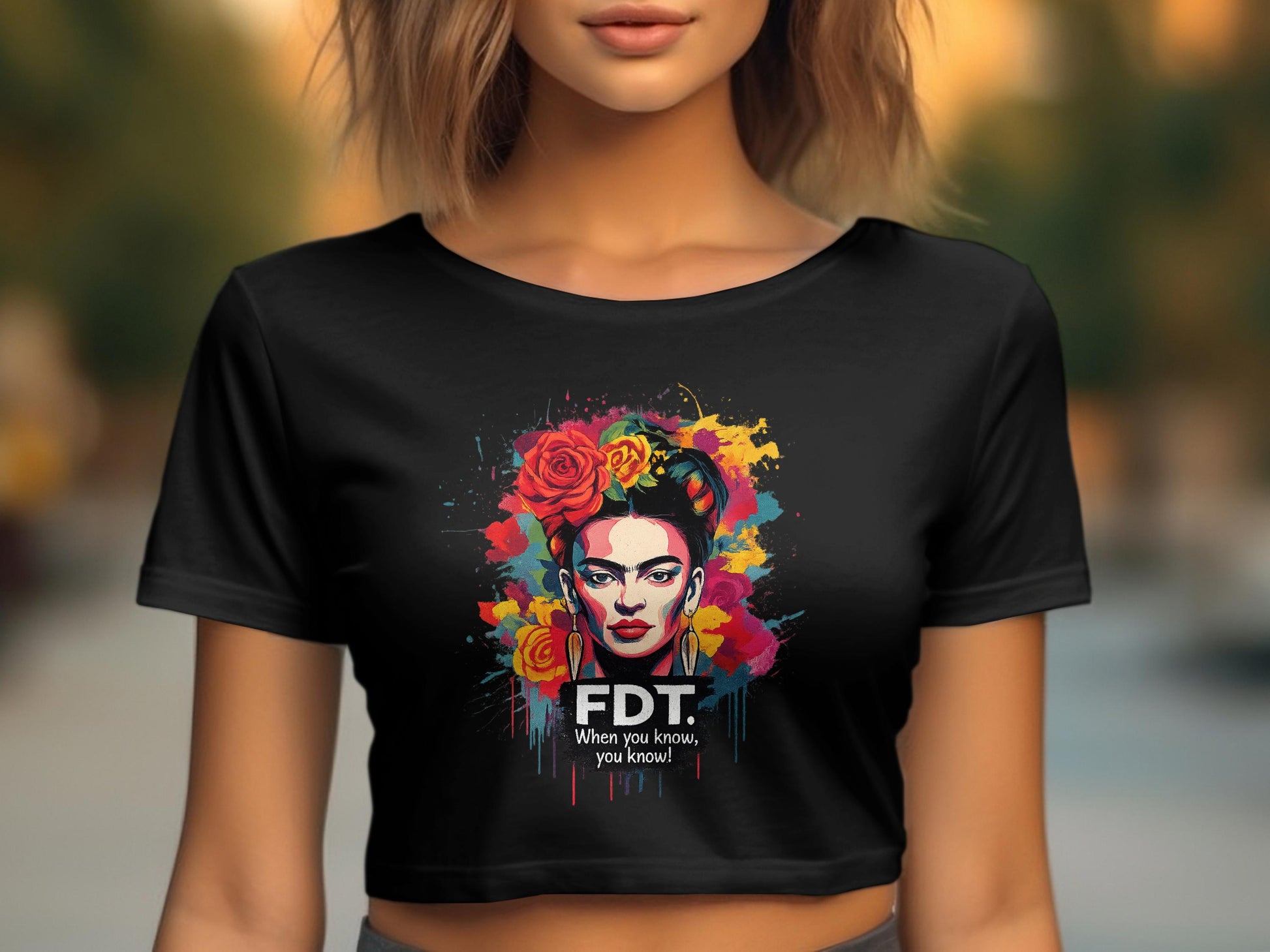 Vibrant Frida Kahlo FDT When You Know Crop Top product type