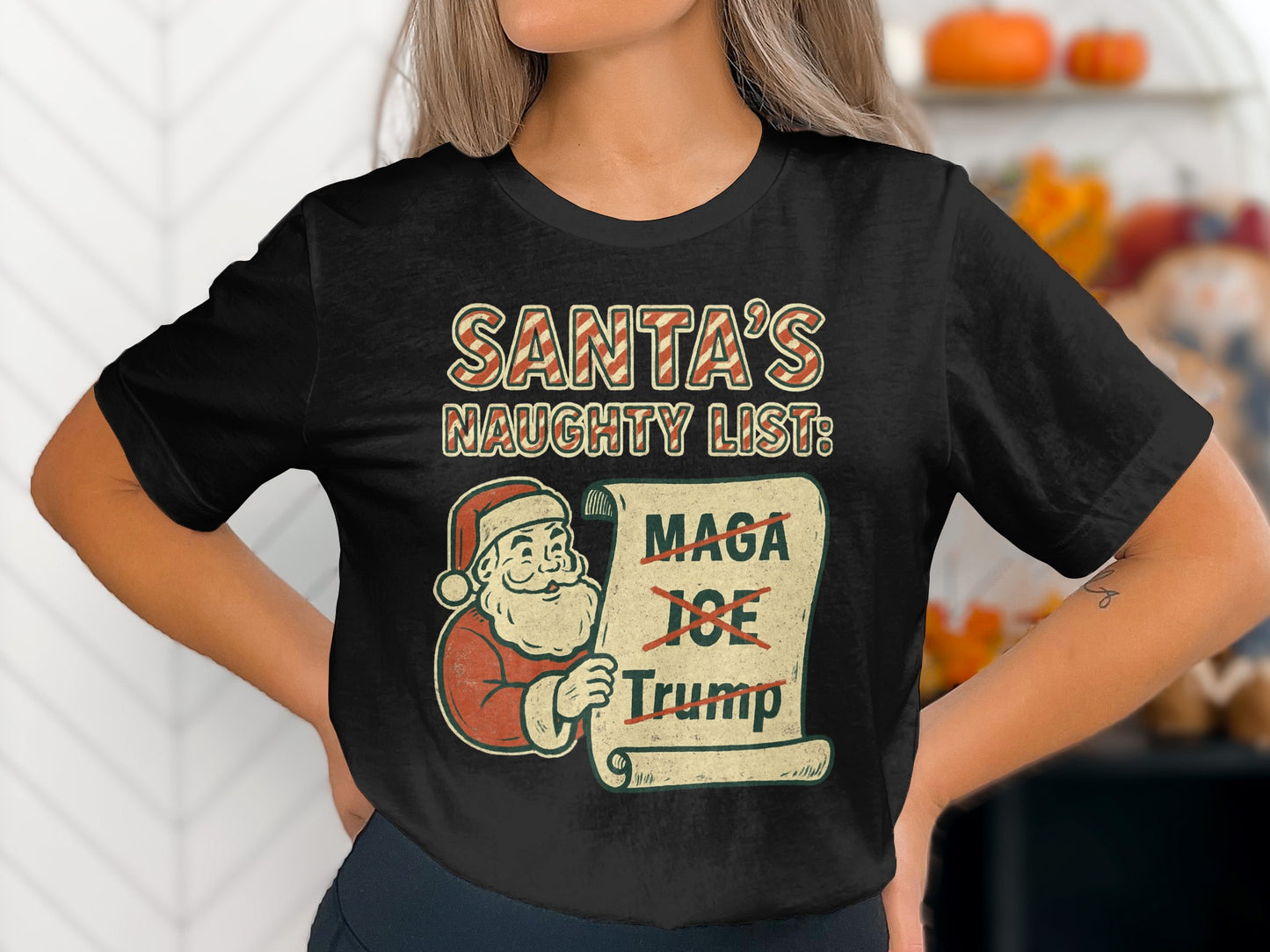 Santa's Naughty List Santa Joe Trump T-shirt