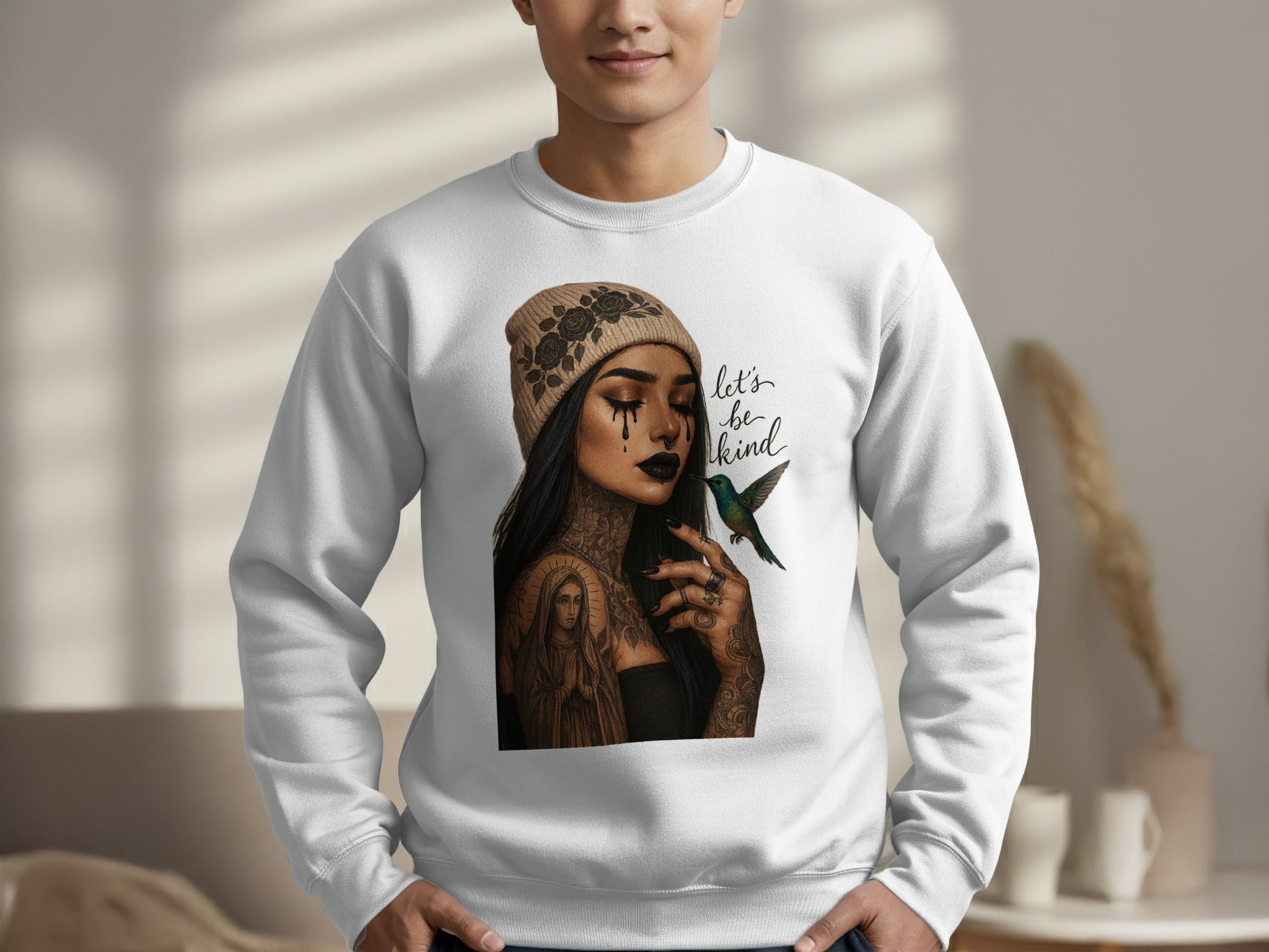 Let's Be Kind Tattooed Woman Sweatshirt product type