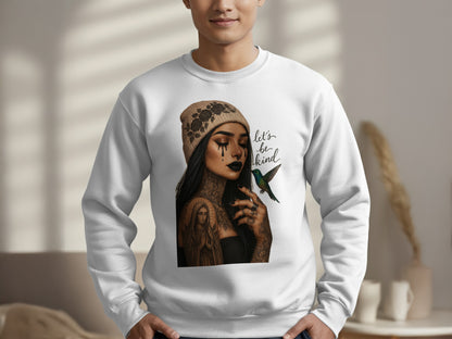 Let's Be Kind Tattooed Woman Sweatshirt product type