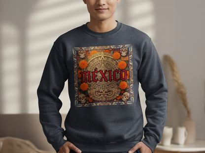Mexico Aztec Skull Festival Unisex Crewneck Sweatshirt product type