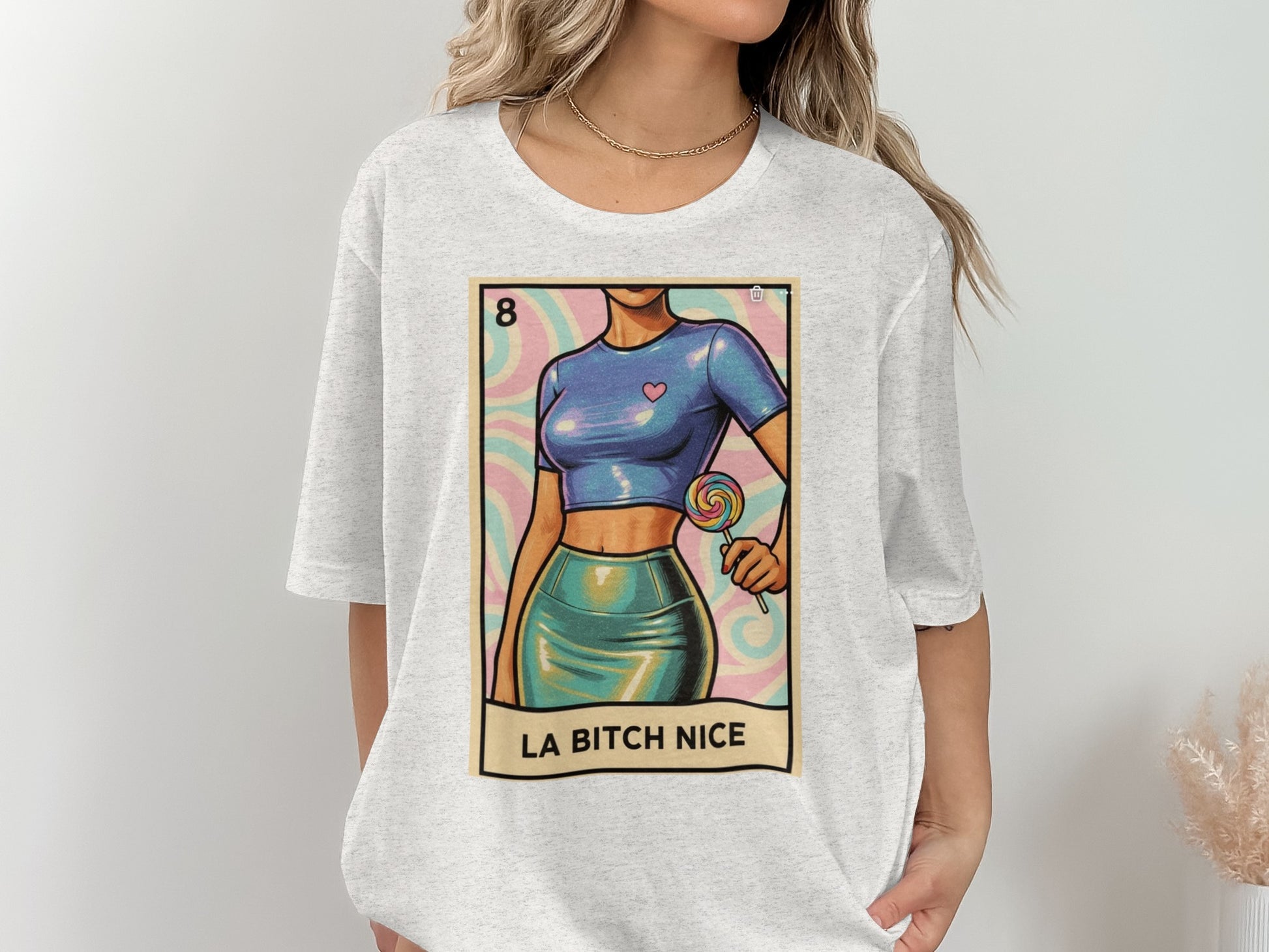 Graphic T-Shirt with Artistic Lollipop Design product type