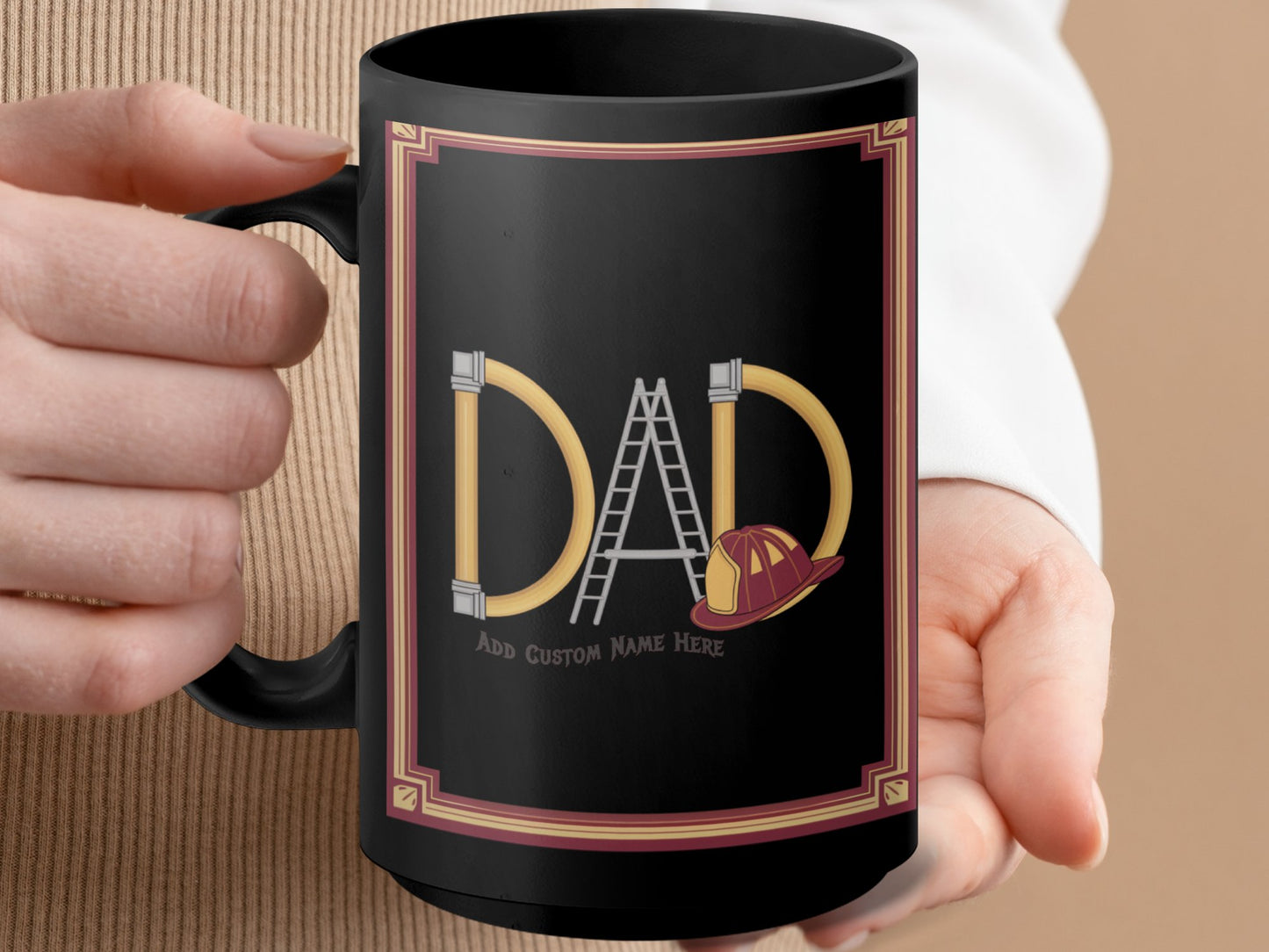 Personalized Dad Firefighter Themed Mug product type
